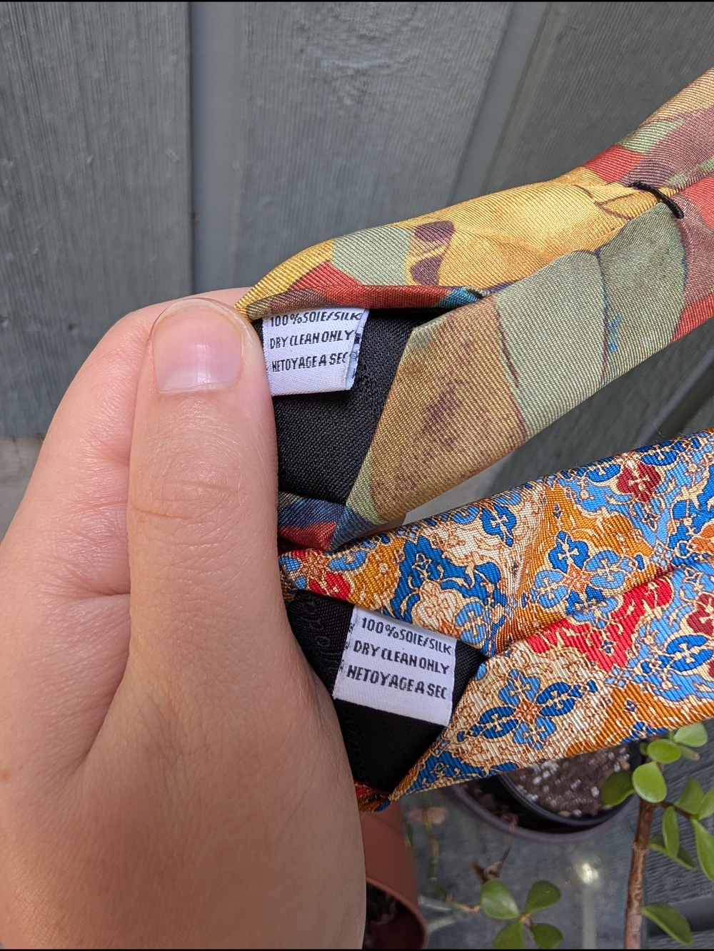 Multi-Color Patterned Men's Tie (Orange, Brown, Blue) - Picture 6 of 7